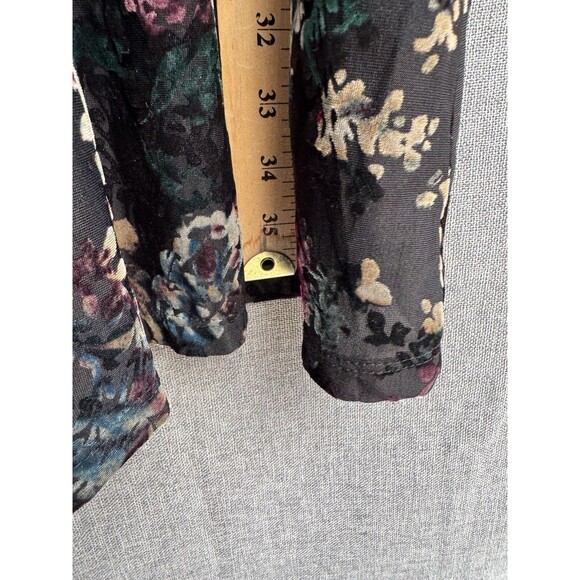 NINE WEST Sz 6 Burnout Velvet Floral‎ Print Dress Black Mini - Picture 8 of 13